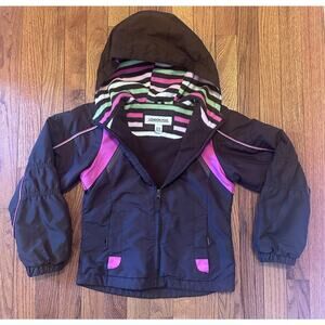 London Fog girls Brown and Pink jacket size 7-8 100% Polyester NWOT